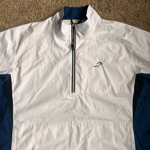 Footjoy Dryjoys Golf Pullover Q-Zip Jacket XL Dolphins Golf Club White Blue